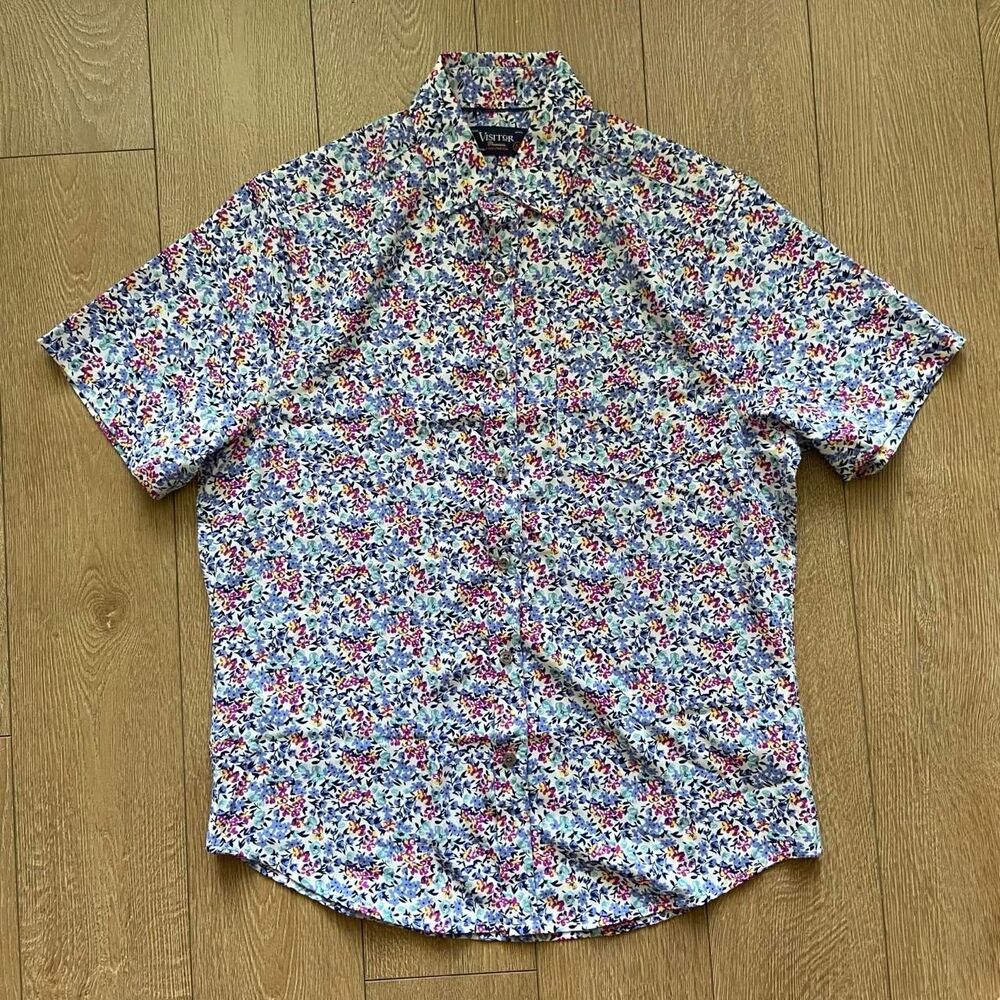 Visitor Premium Multicolored Floral Men’s Button Up Shirt Men's S